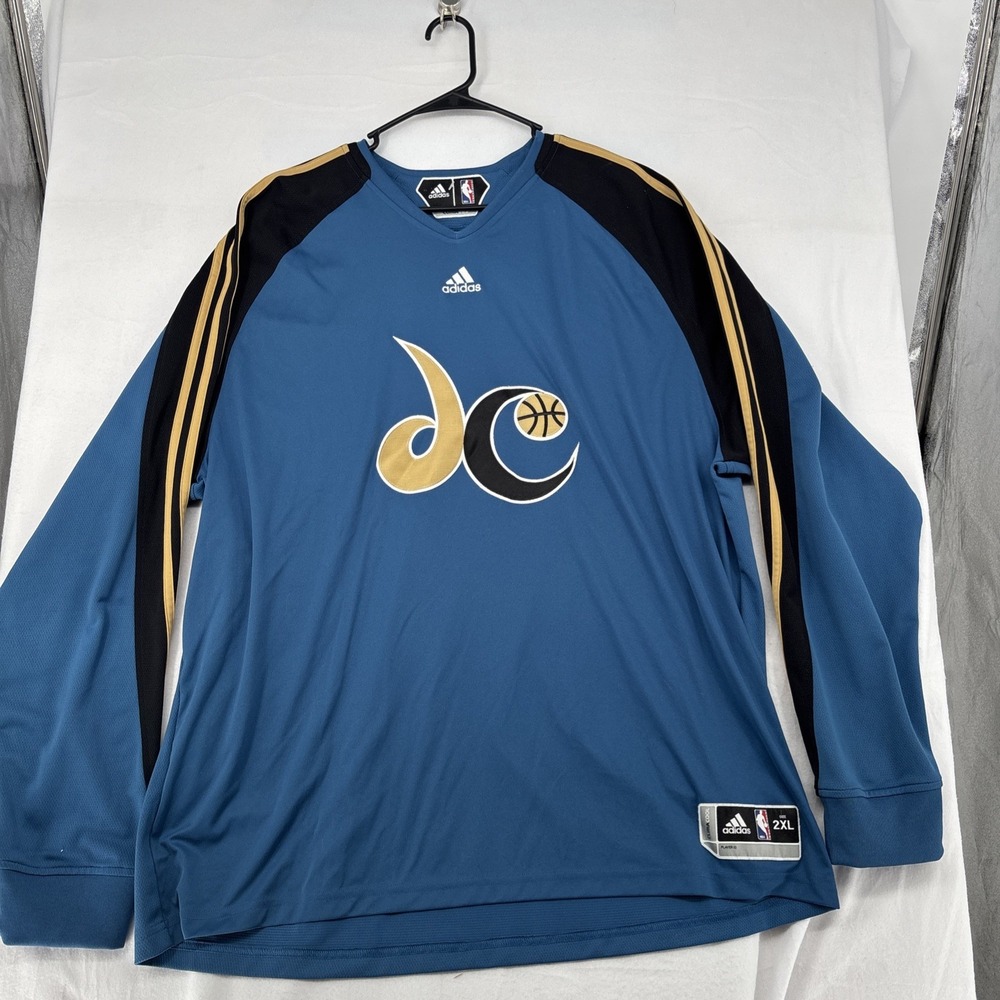 Vintage washington wizards long sleeve shoot around shirt Adidas blue 2XL
